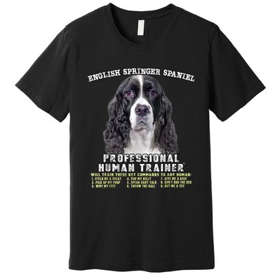 English Springer Spaniel Black Professional Human Trainer Premium T-Shirt