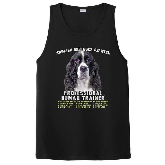 English Springer Spaniel Black Professional Human Trainer PosiCharge Competitor Tank