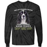 English Springer Spaniel Black Professional Human Trainer Tie-Dye Long Sleeve Shirt