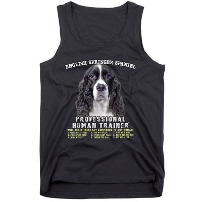 English Springer Spaniel Black Professional Human Trainer Tank Top