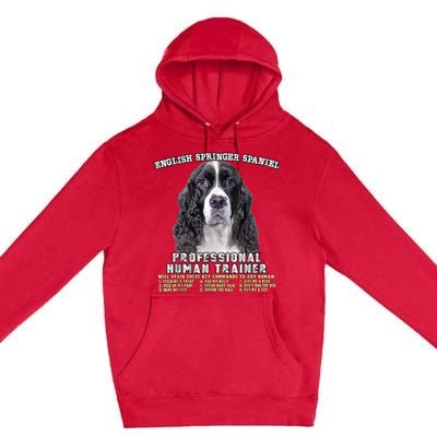 English Springer Spaniel Black Professional Human Trainer Premium Pullover Hoodie