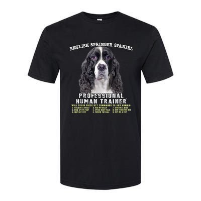 English Springer Spaniel Black Professional Human Trainer Softstyle CVC T-Shirt