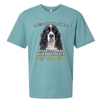 English Springer Spaniel Black Professional Human Trainer Sueded Cloud Jersey T-Shirt