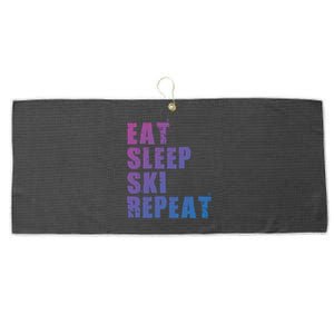 Eat Sleep Ski Repeat Motivational Gift Ace058c Meaningful Gift Large Microfiber Waffle Golf Towel