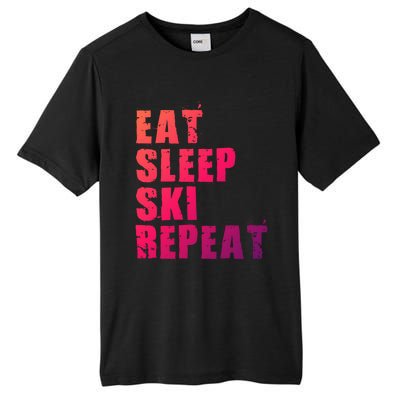 Eat Sleep Ski Repeat Motivational Gift Ace058c Meaningful Gift Tall Fusion ChromaSoft Performance T-Shirt