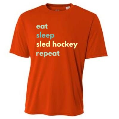 Eat Sleep Sled Hockey Repeat Cool Gift Cooling Performance Crew T-Shirt