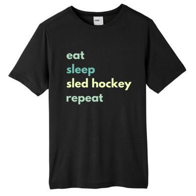 Eat Sleep Sled Hockey Repeat Cool Gift Tall Fusion ChromaSoft Performance T-Shirt