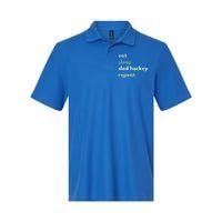 Eat Sleep Sled Hockey Repeat Cool Gift Softstyle Adult Sport Polo