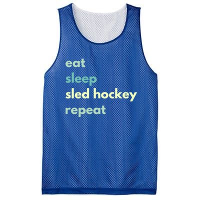 Eat Sleep Sled Hockey Repeat Cool Gift Mesh Reversible Basketball Jersey Tank