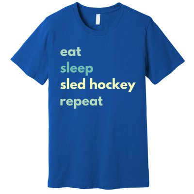 Eat Sleep Sled Hockey Repeat Cool Gift Premium T-Shirt