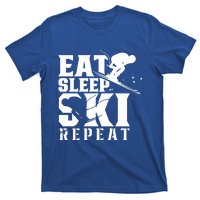 Eat Sleep Ski Repeat Skier Sayings Skiing Slopes Gift T-Shirt