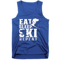 Eat Sleep Ski Repeat Skier Sayings Skiing Slopes Gift Tank Top