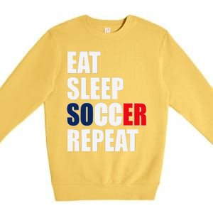 Eat Sleep Soccer Repeat Cool Soccer France Lover Player Premium Crewneck Sweatshirt