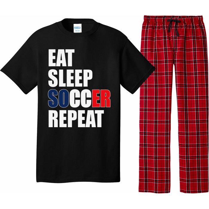 Eat Sleep Soccer Repeat Cool Soccer France Lover Player Pajama Set