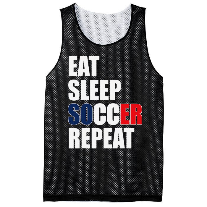 Eat Sleep Soccer Repeat Cool Soccer France Lover Player Mesh Reversible Basketball Jersey Tank