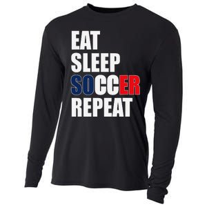 Eat Sleep Soccer Repeat Cool Soccer France Lover Player Cooling Performance Long Sleeve Crew