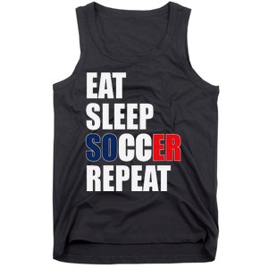 Eat Sleep Soccer Repeat Cool Soccer France Lover Player Tank Top