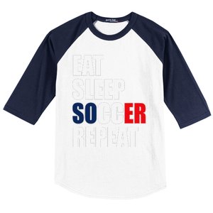 Eat Sleep Soccer Repeat Cool Soccer France Lover Player Baseball Sleeve Shirt