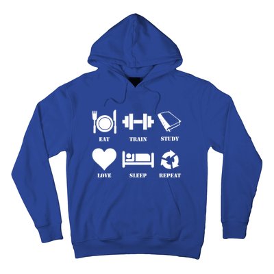 Eat Sleep Study Love Sleep Repeat Great Gift Motivational Gym Meaningful Gift Hoodie