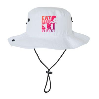 Eat Sleep Ski Repeat Skier Sayings Skiing Slopes Gift Legacy Cool Fit Booney Bucket Hat