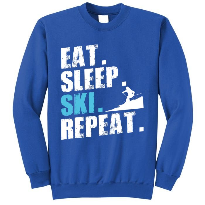 Eat Sleep Ski Repeat Skiing Downhill Piste Ski Resort Funny Cool Gift Sweatshirt