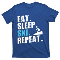 Eat Sleep Ski Repeat Skiing Downhill Piste Ski Resort Funny Cool Gift T-Shirt