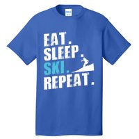 Eat Sleep Ski Repeat Skiing Downhill Piste Ski Resort Funny Cool Gift Tall T-Shirt