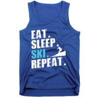 Eat Sleep Ski Repeat Skiing Downhill Piste Ski Resort Funny Cool Gift Tank Top