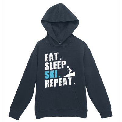 Eat Sleep Ski Repeat Skiing Downhill Piste Ski Resort Funny Cool Gift Urban Pullover Hoodie