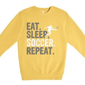 Eat Sleep Soccer Repeat - Soccer Graphic Premium Crewneck Sweatshirt