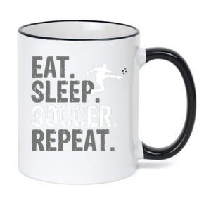 Eat Sleep Soccer Repeat - Soccer Graphic 11oz Black Color Changing Mug