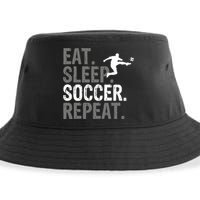 Eat Sleep Soccer Repeat - Soccer Graphic Sustainable Bucket Hat