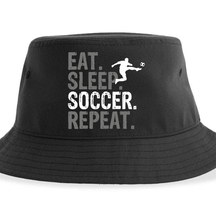 Eat Sleep Soccer Repeat - Soccer Graphic Sustainable Bucket Hat