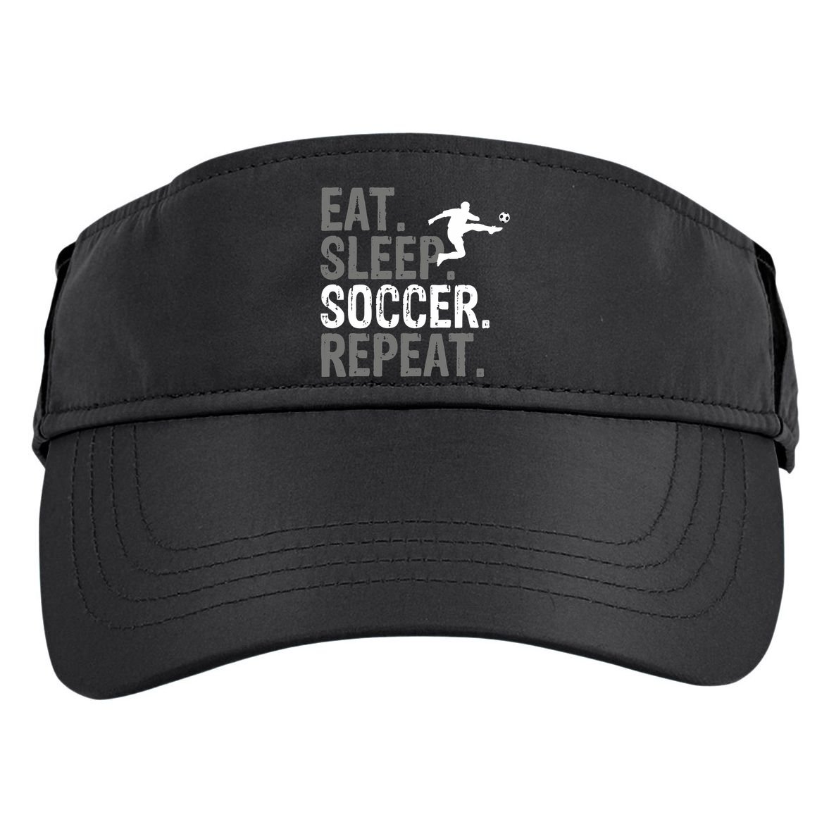 Eat Sleep Soccer Repeat - Soccer Graphic Adult Drive Performance Visor