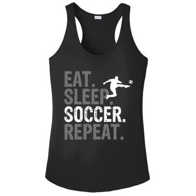 Eat Sleep Soccer Repeat - Soccer Graphic Ladies PosiCharge Competitor Racerback Tank