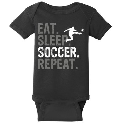 Eat Sleep Soccer Repeat - Soccer Graphic Baby Bodysuit