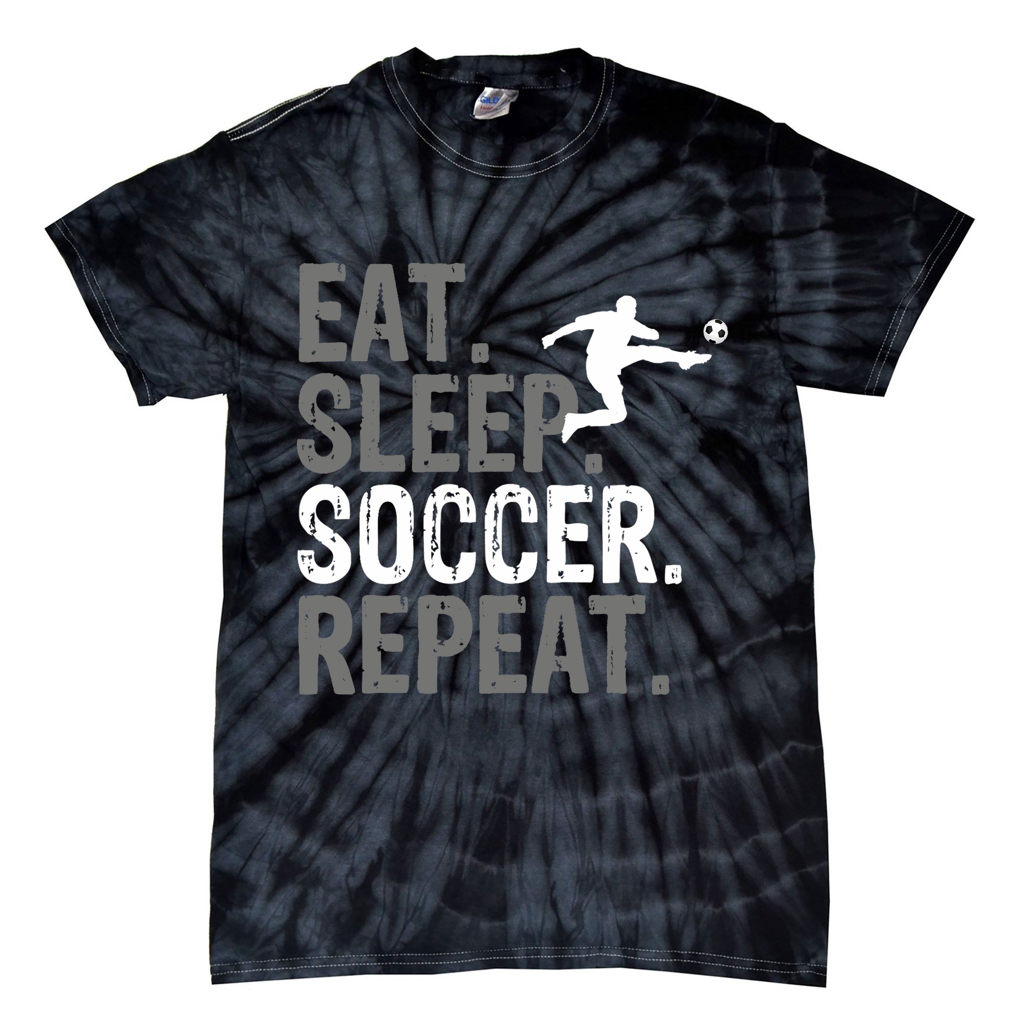 Eat Sleep Soccer Repeat - Soccer Graphic Tie-Dye T-Shirt