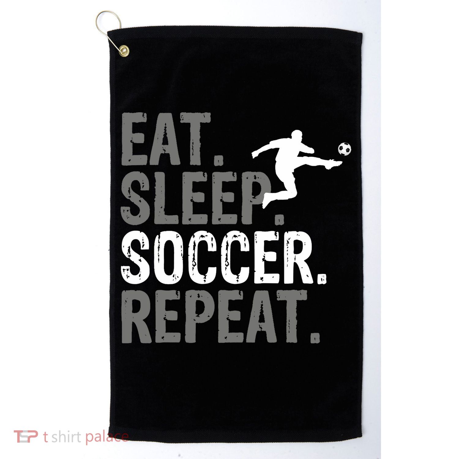 Eat Sleep Soccer Repeat - Soccer Graphic Golf Towel