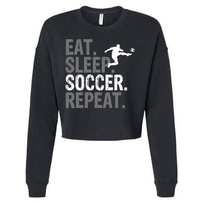 Eat Sleep Soccer Repeat - Soccer Graphic Cropped Pullover Crew