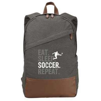 Eat Sleep Soccer Repeat - Soccer Graphic Cotton Canvas Backpack