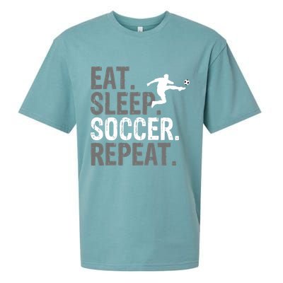 Eat Sleep Soccer Repeat - Soccer Graphic Sueded Cloud Jersey T-Shirt