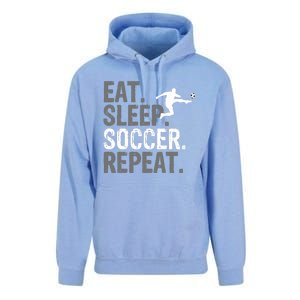 Eat Sleep Soccer Repeat - Soccer Graphic Unisex Surf Hoodie