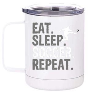 Eat Sleep Soccer Repeat - Soccer Graphic 12 oz Stainless Steel Tumbler Cup