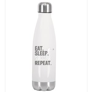 Eat Sleep Soccer Repeat - Soccer Graphic Stainless Steel Insulated Water Bottle