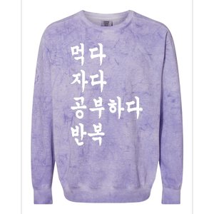 Eat Sleep Study Korean Korean Language Colorblast Crewneck Sweatshirt