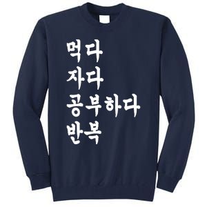 Eat Sleep Study Korean Korean Language Tall Sweatshirt