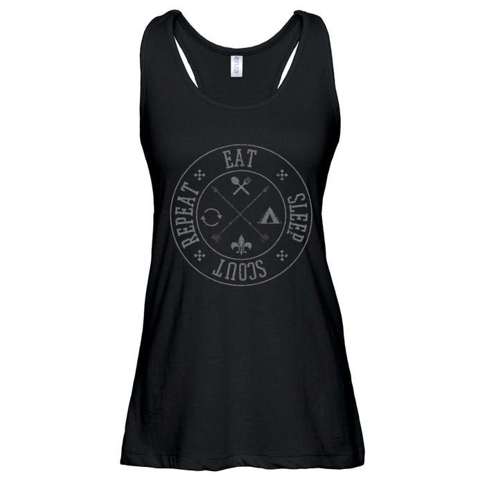 Eat Sleep Scout Repeat Outdoor Camping Nature Ladies Essential Flowy Tank