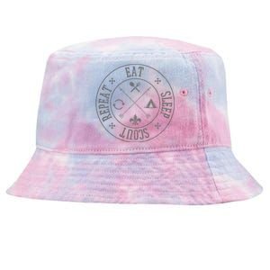 Eat Sleep Scout Repeat Outdoor Camping Nature Tie-Dyed Bucket Hat