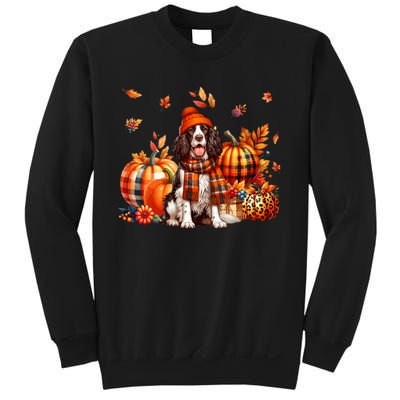 English Springer Spaniel Thanksgiving Leopard Pumpkins Fall Sweatshirt