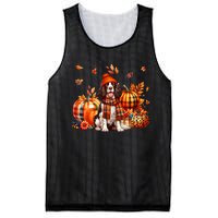 English Springer Spaniel Thanksgiving Leopard Pumpkins Fall Mesh Reversible Basketball Jersey Tank